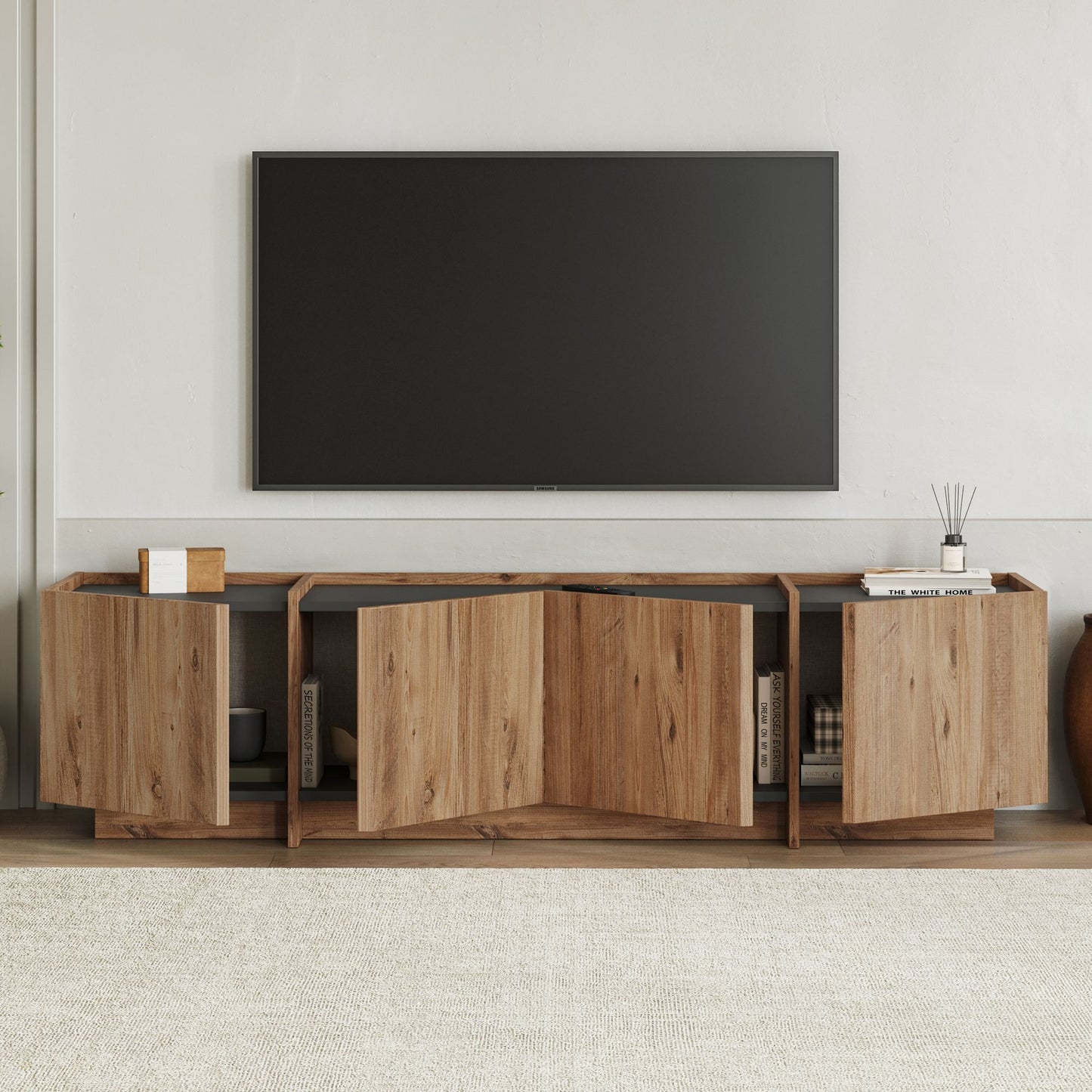Lowen Tv-bänk - Atlantic Pine, Anthracite