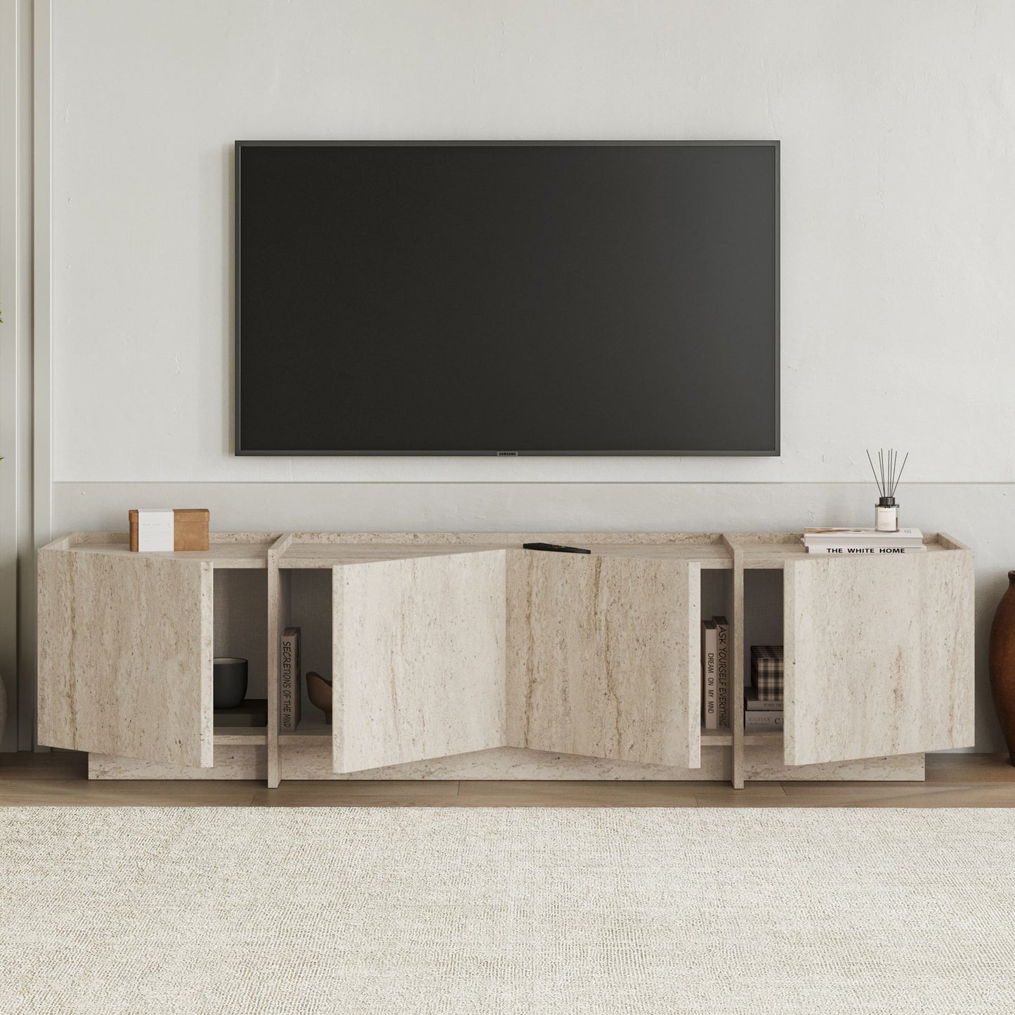 Lowen Tv-bänk - Travertine