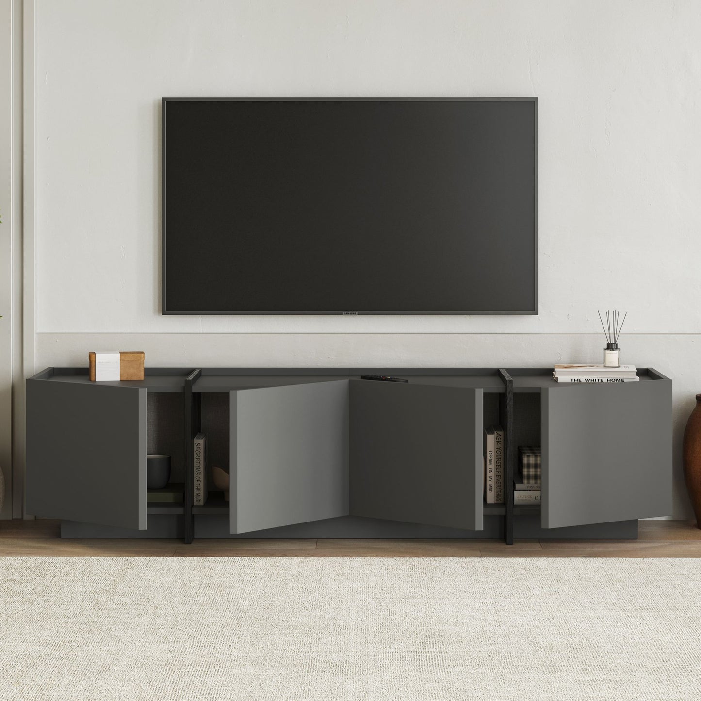 Lowen Tv-bänk - Anthracite, Black