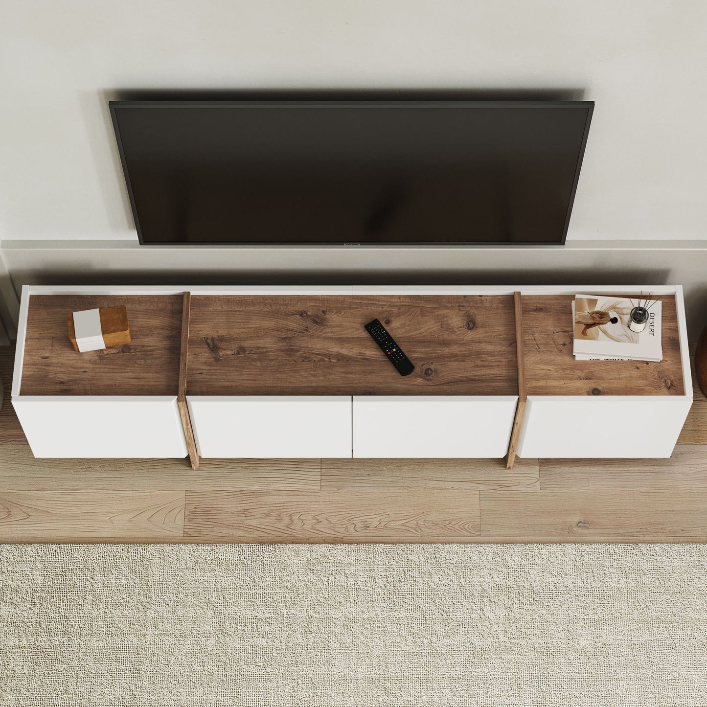 Lowen Tv-bänk - White, Atlantic Pine