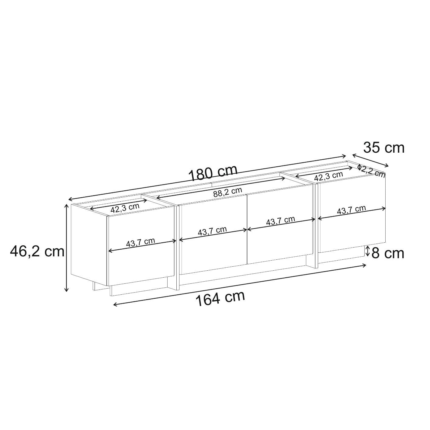 Lowen Tv-bänk - Milano Walnut