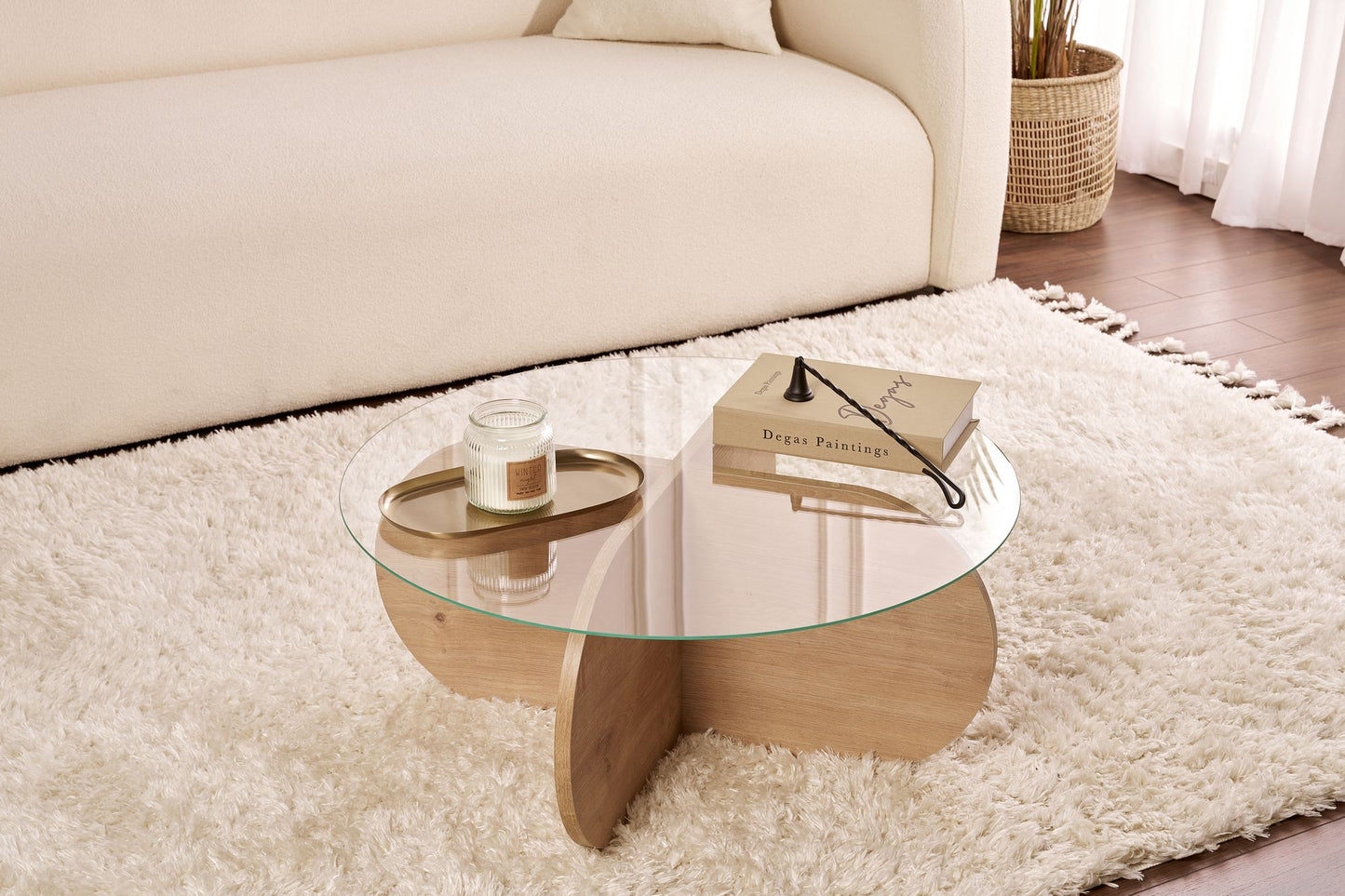 Aeris Soffbord 75 cm - Sapphire Oak, Transparent