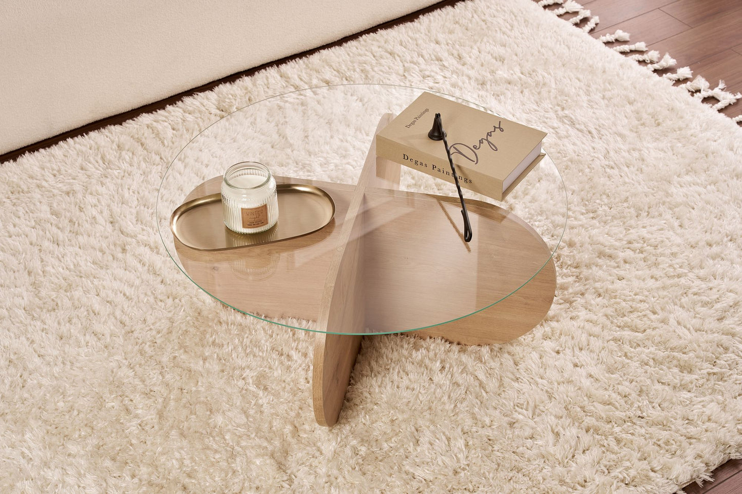 Aeris Soffbord 75 cm - Sapphire Oak, Transparent
