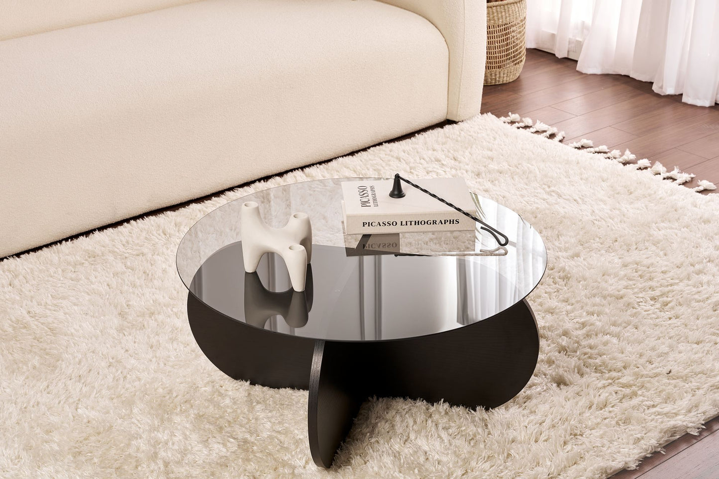 Aeris Soffbord 75 cm - Wood Black, Transparent