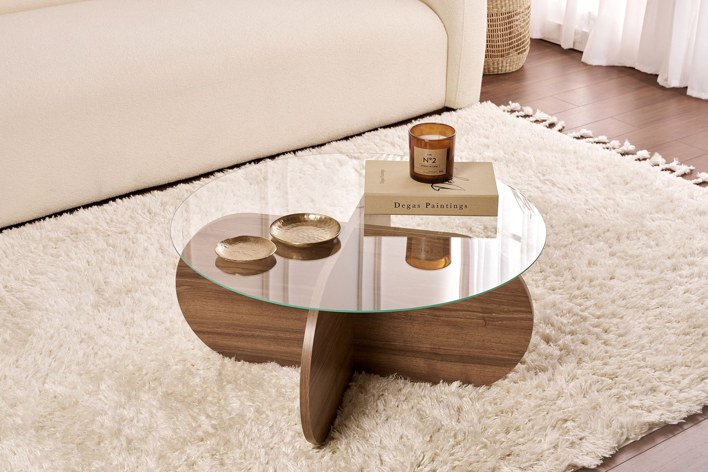 Aeris Soffbord 75 cm - Venezia Walnut, Transparent