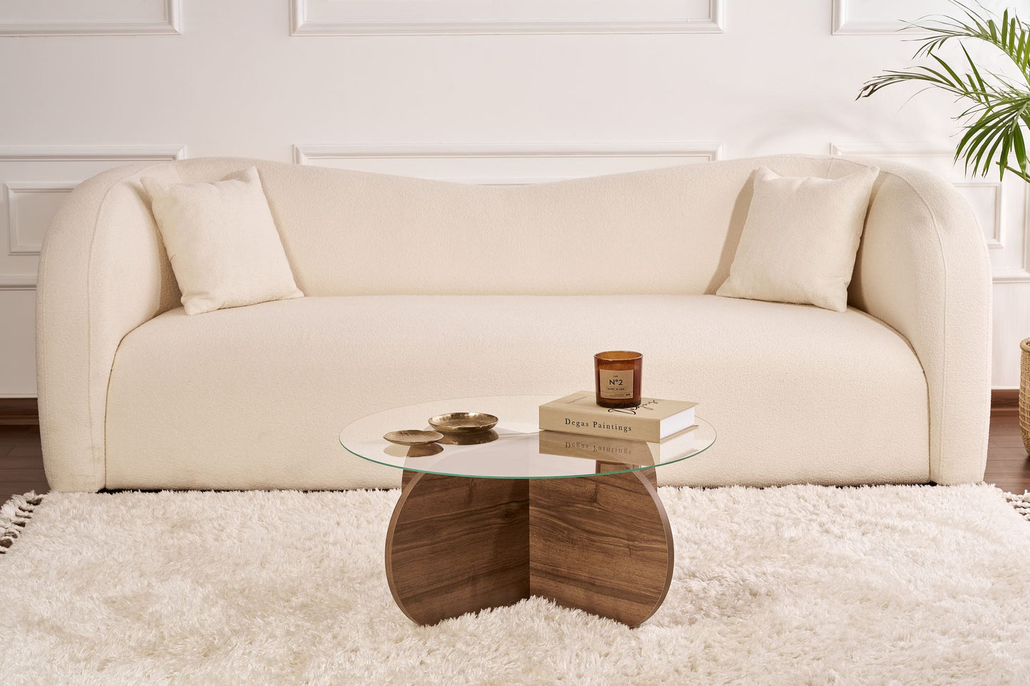 Aeris Soffbord 75 cm - Venezia Walnut, Transparent