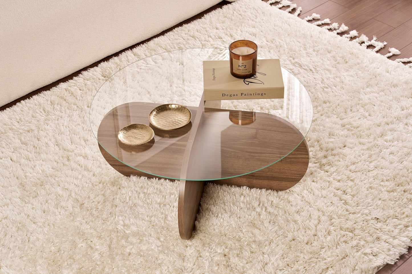 Aeris Soffbord 75 cm - Venezia Walnut, Transparent