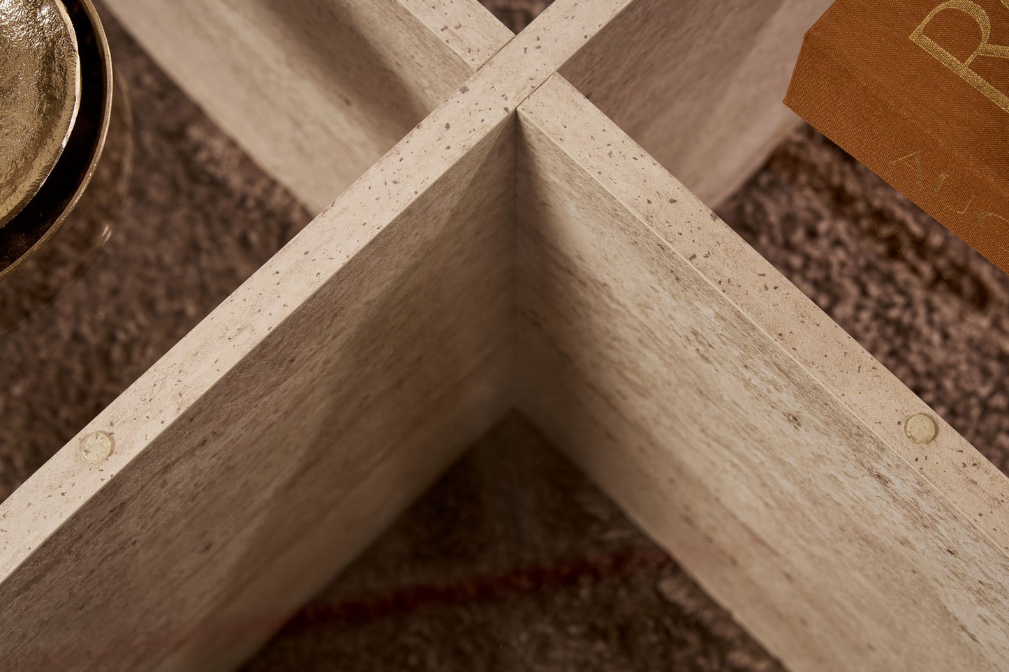 Aeris Soffbord 75 cm - Travertine, Transparent
