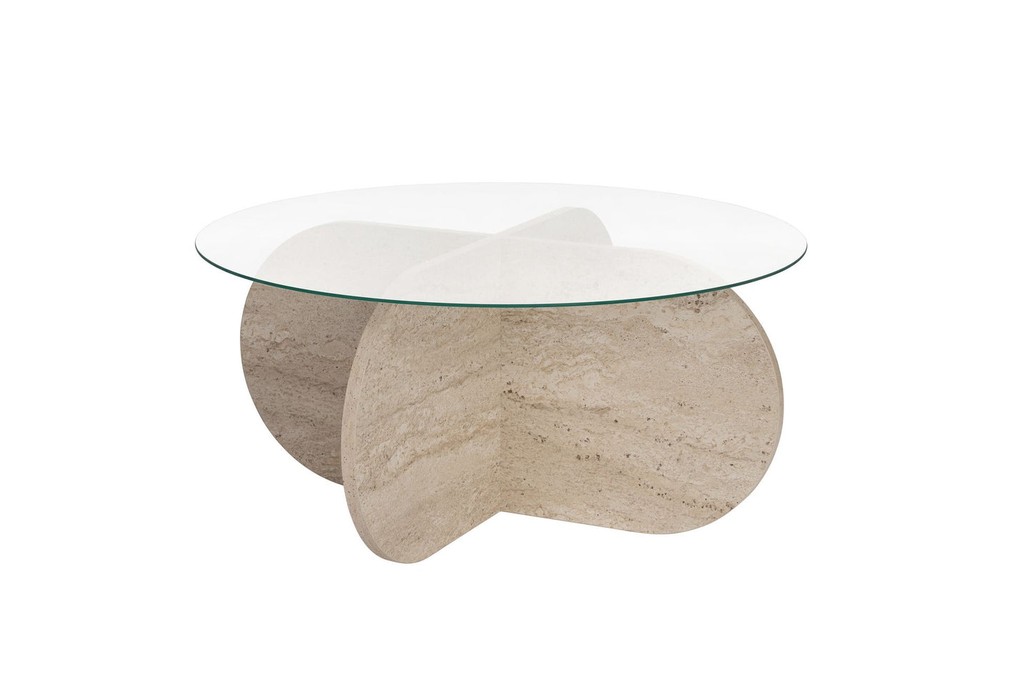 Aeris Soffbord 75 cm - Travertine, Transparent