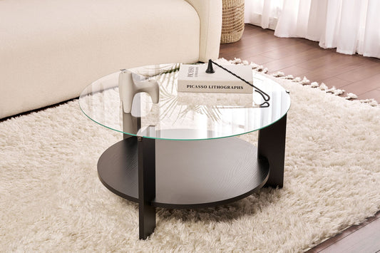 Clara Soffbord 75 cm - Wood Black, Transparent