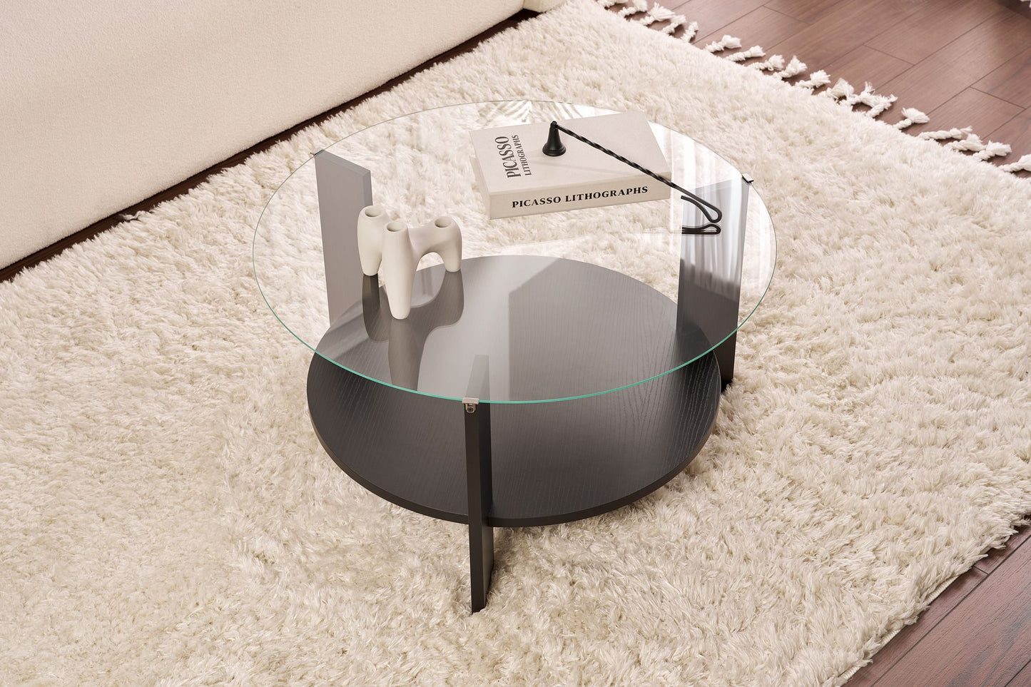 Clara Soffbord 75 cm - Wood Black, Transparent