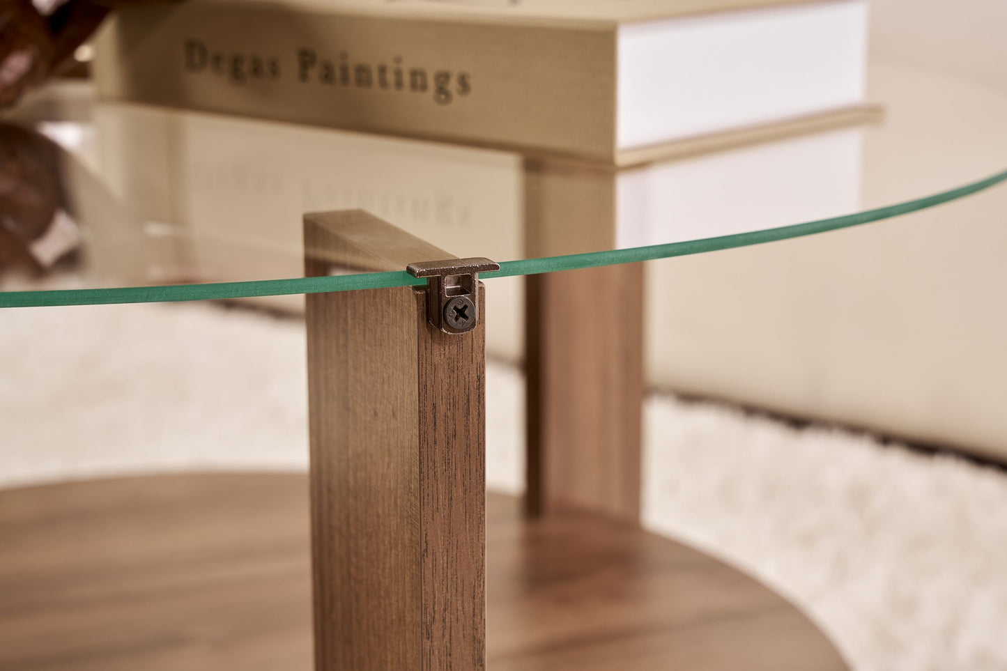 Clara Soffbord 75 cm - Venezia Walnut, Transparent