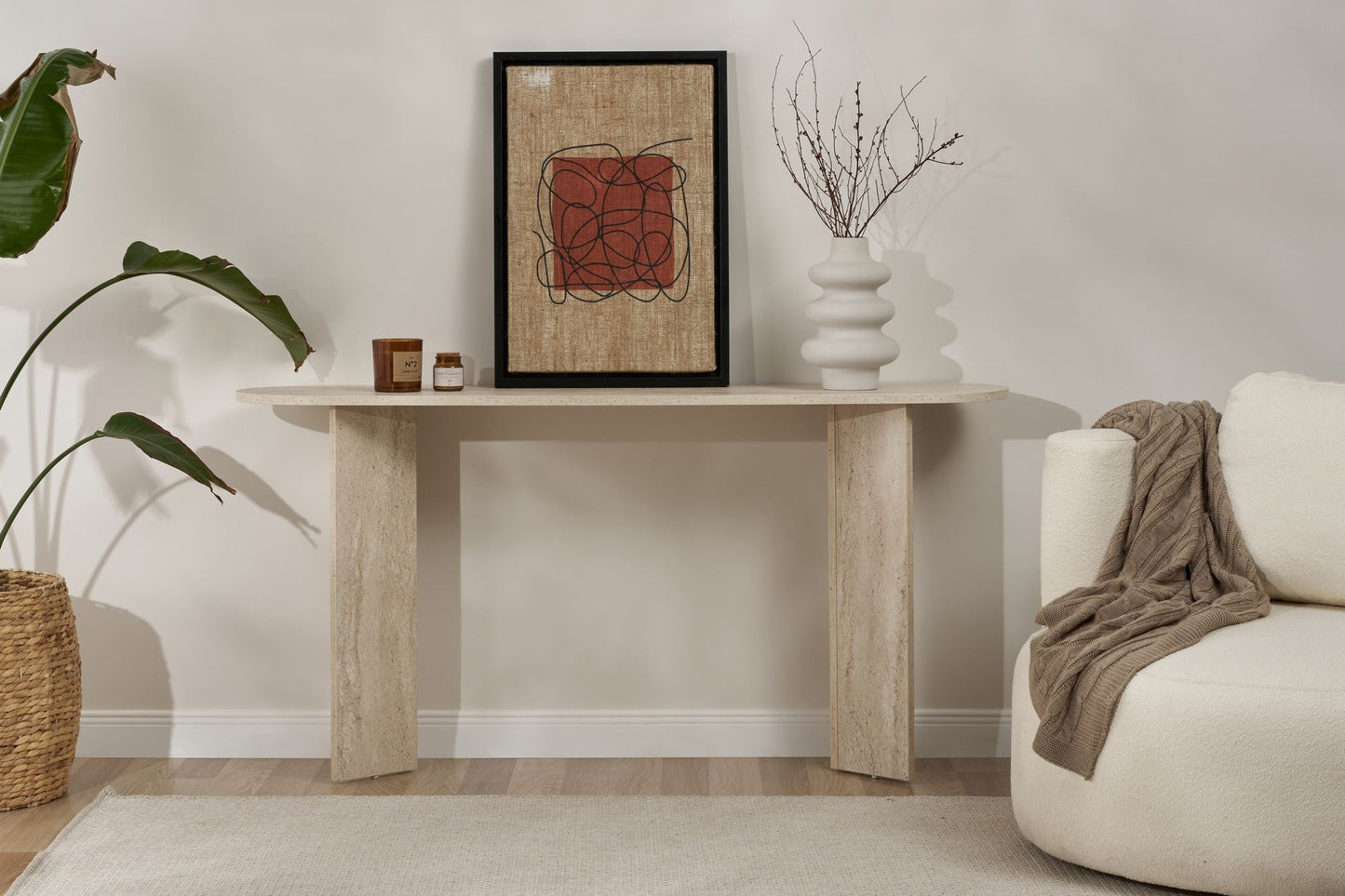 Sira Konsolbord - Travertine look