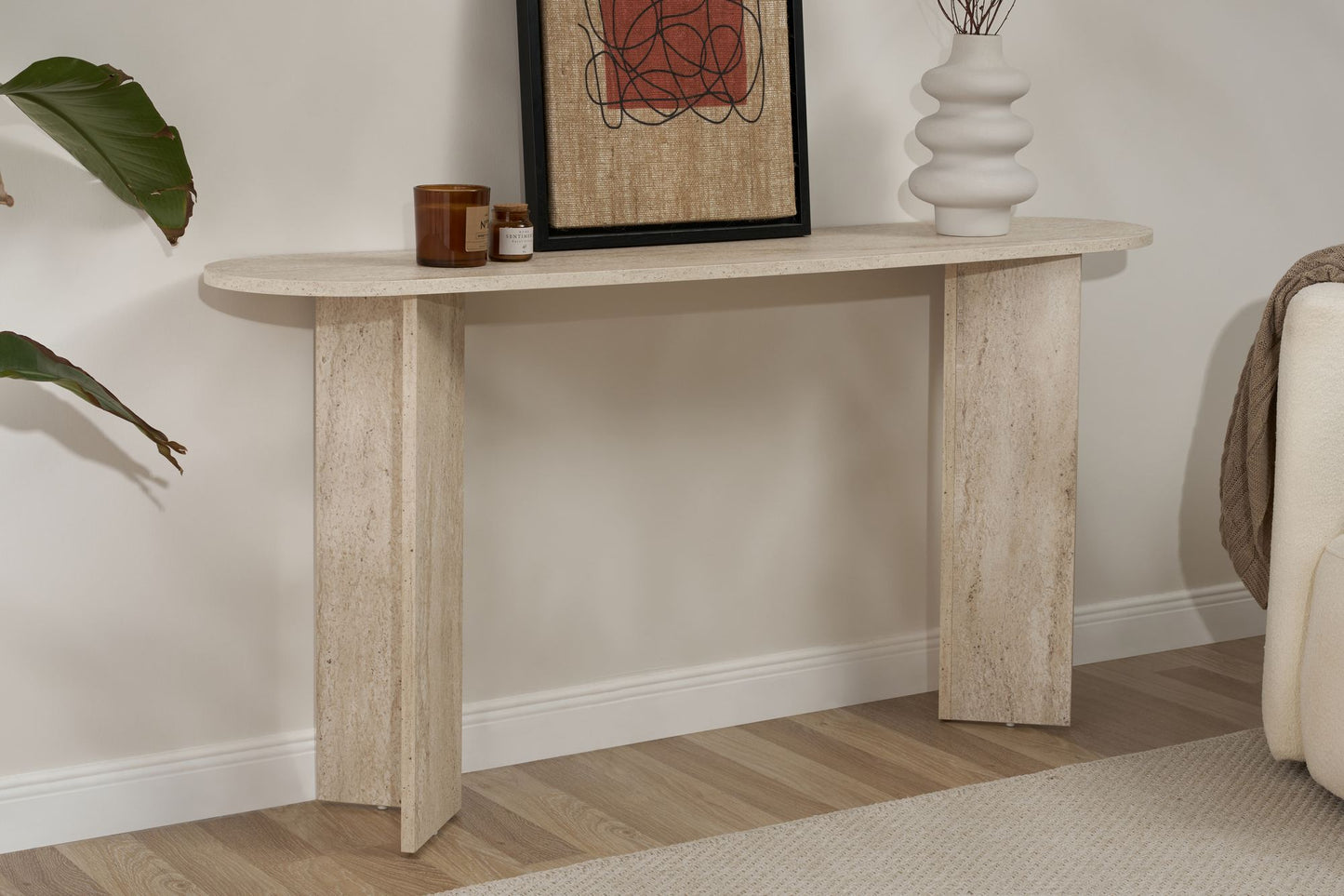 Sira Konsolbord - Travertine look