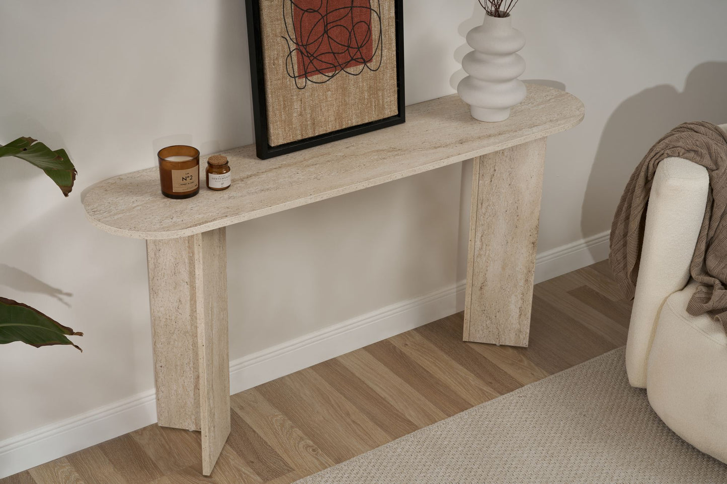 Sira Konsolbord - Travertine look