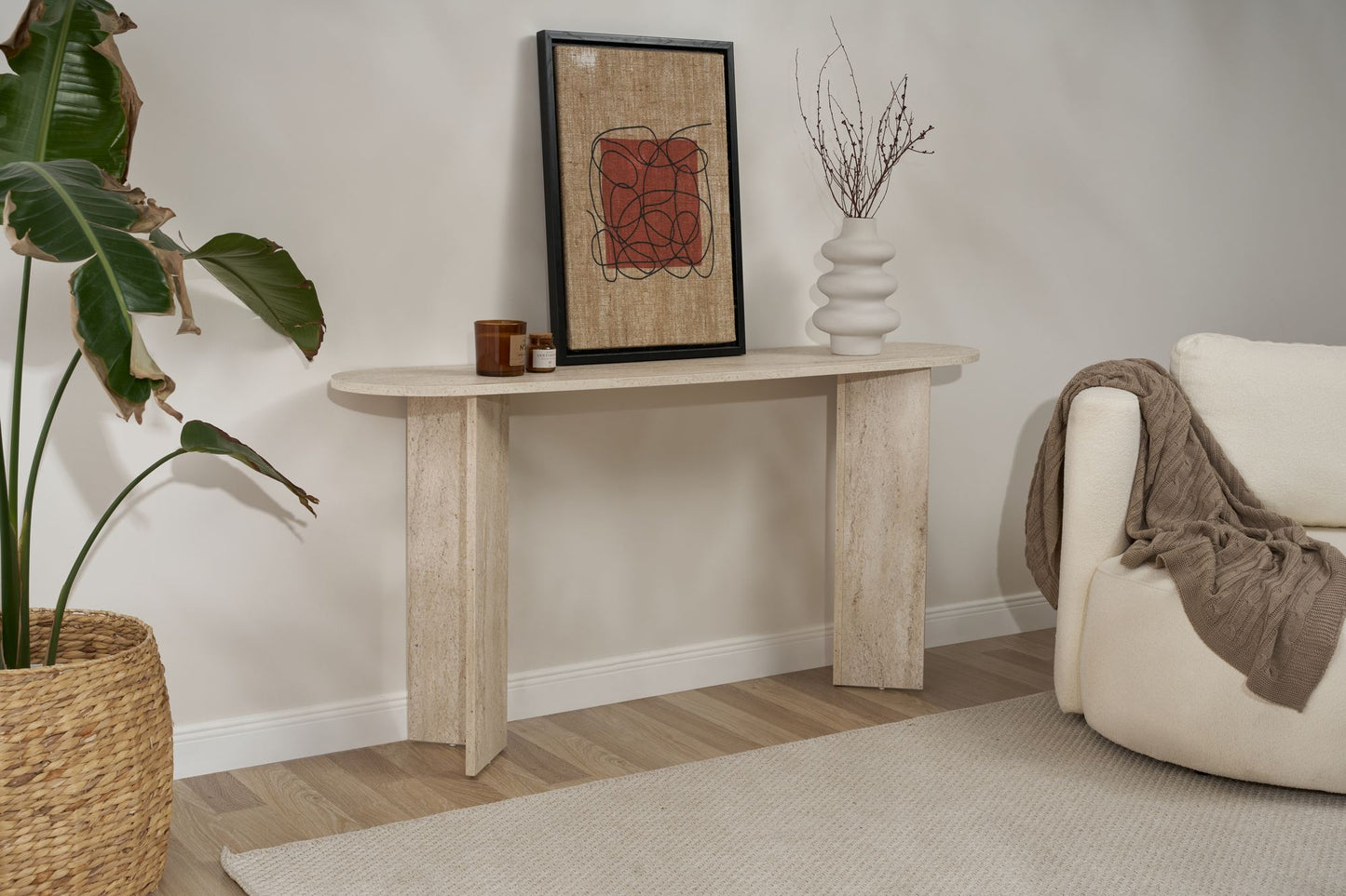 Sira Konsolbord - Travertine look