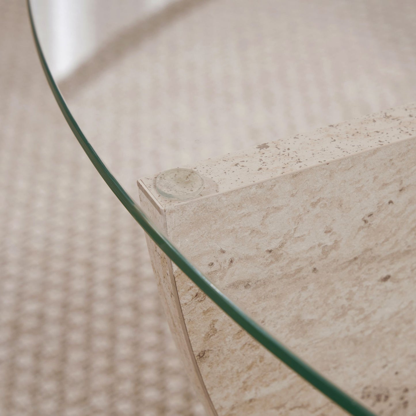Liya Soffbord 90 cm - Travertine