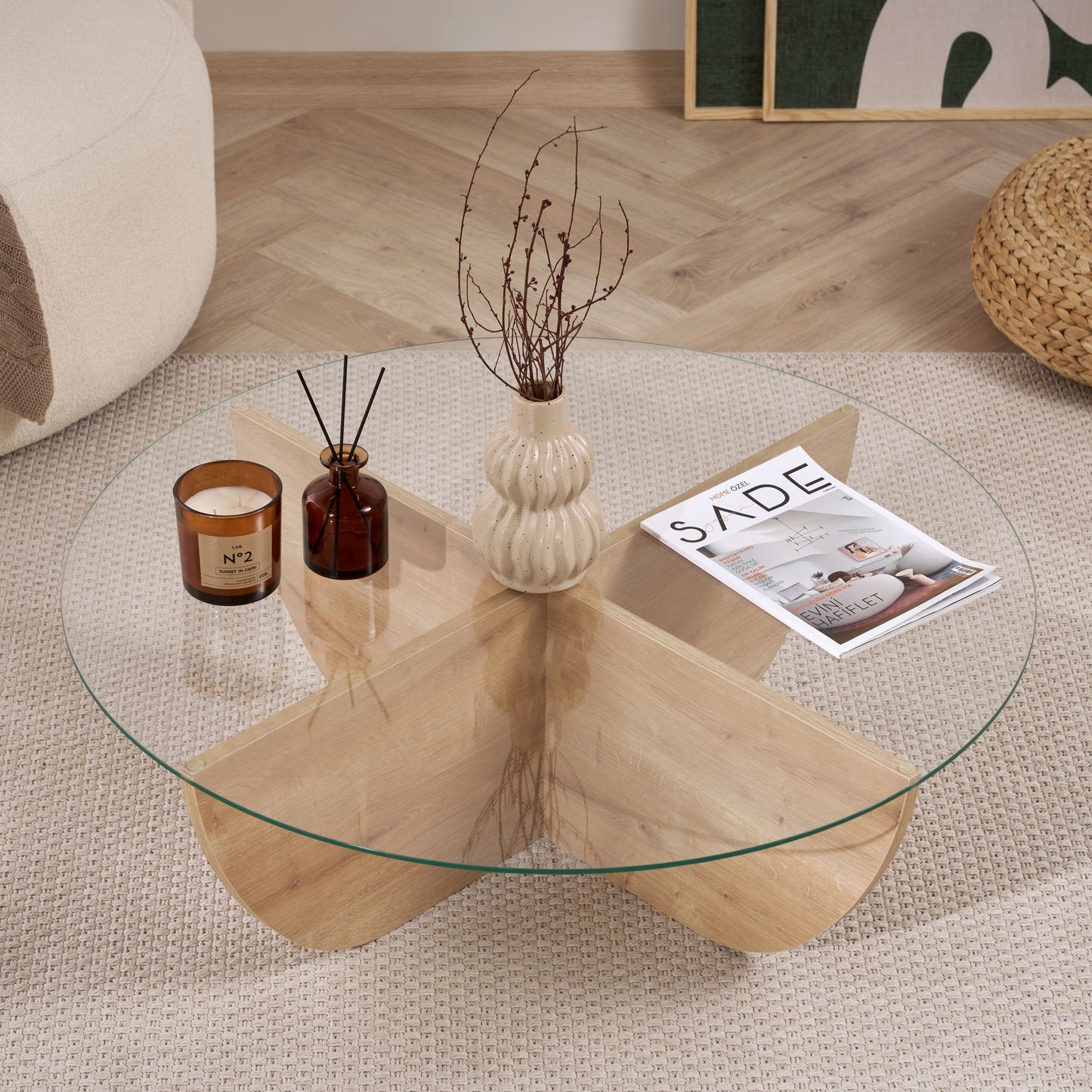 Liya Soffbord 90 cm - Sapphire Oak