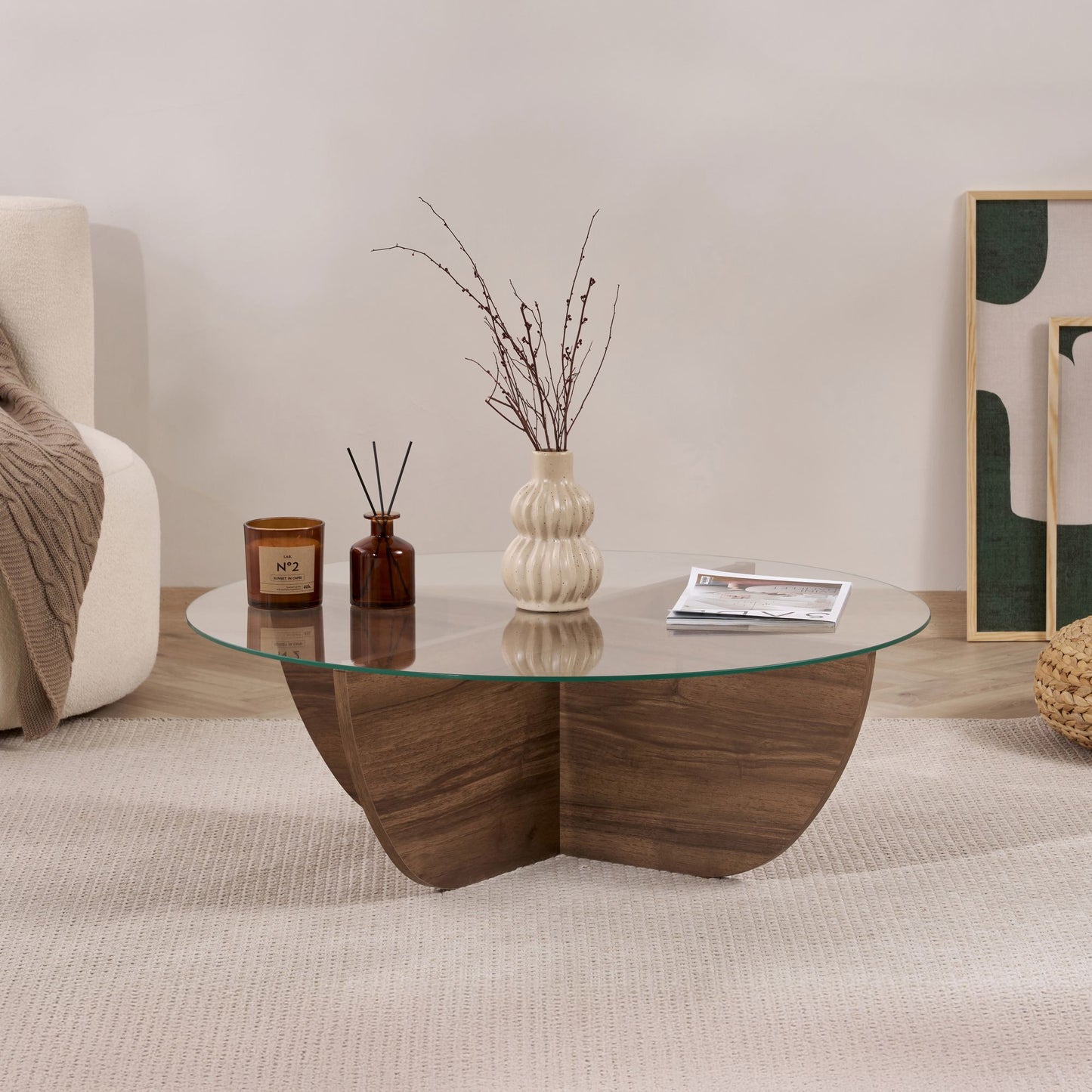 Liya Soffbord 90 cm - Venezia Walnut