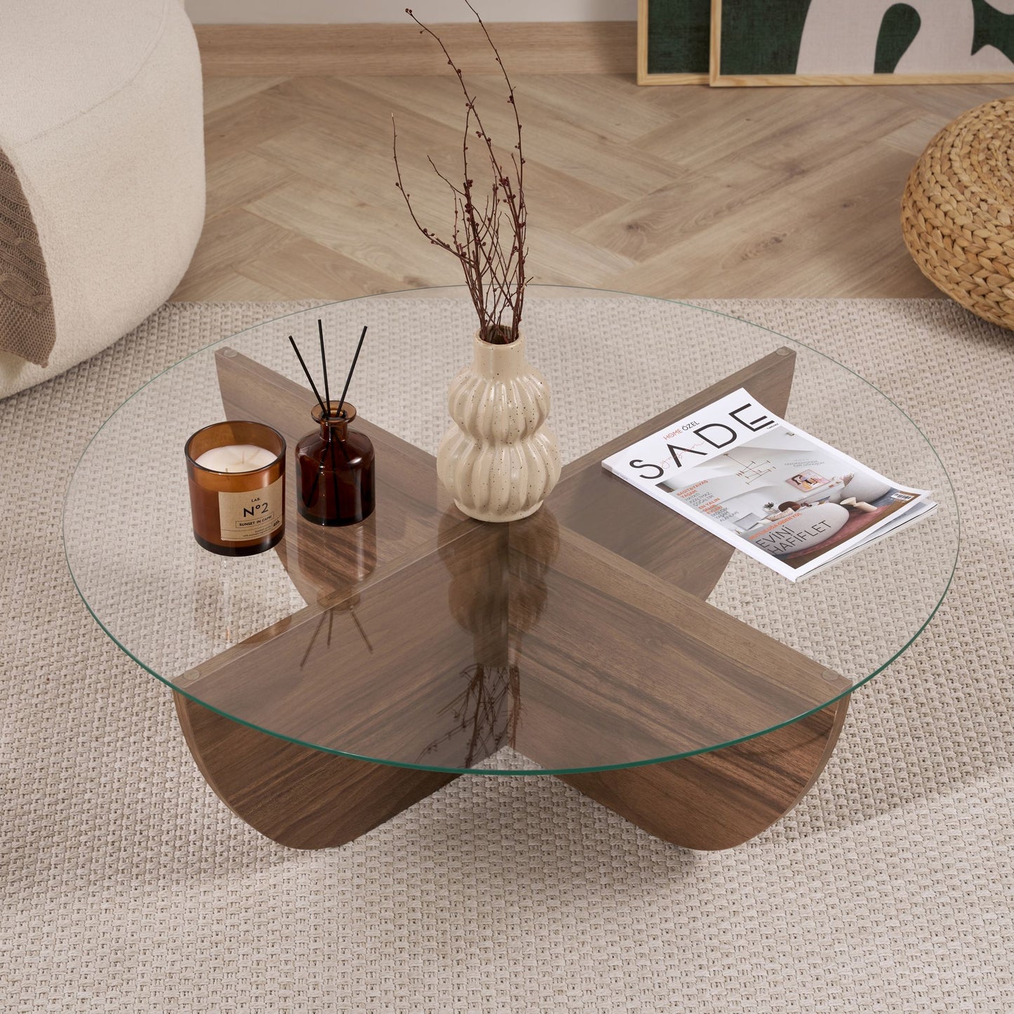 Liya Soffbord 90 cm - Venezia Walnut