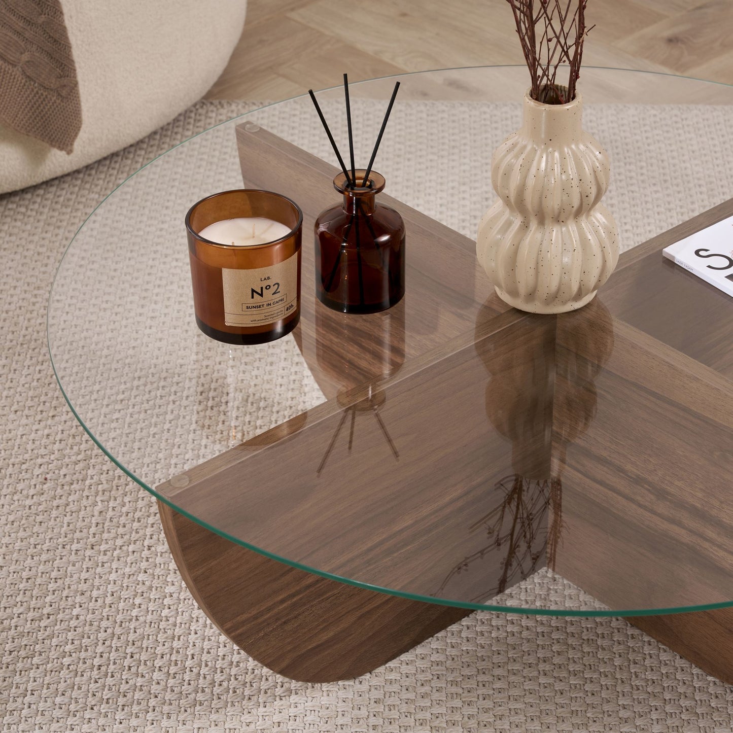 Liya Soffbord 90 cm - Venezia Walnut