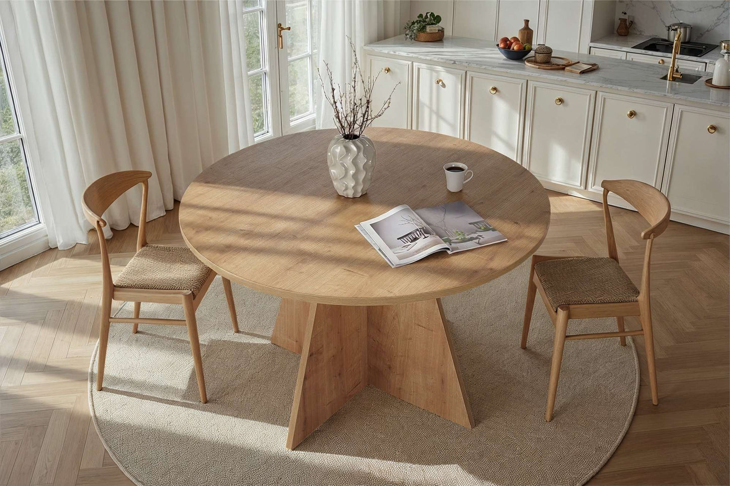 Virella Runt matbord 120 cm - Sapphire Oak