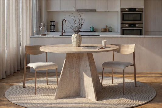 Virella Runt matbord 120 cm - Travertine