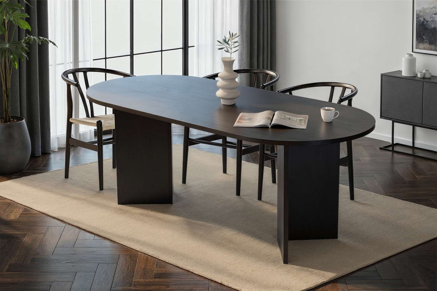 Sabella Ovalt matbord 200 cm - Wood Black