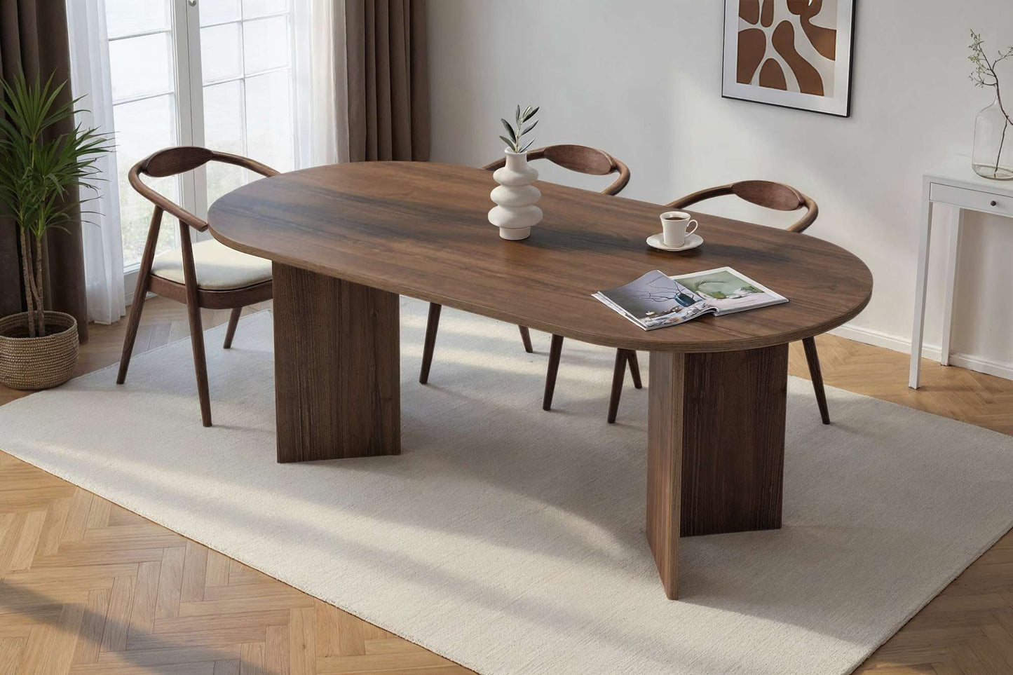 Sabella Ovalt matbord 200 cm - Venezia Walnut