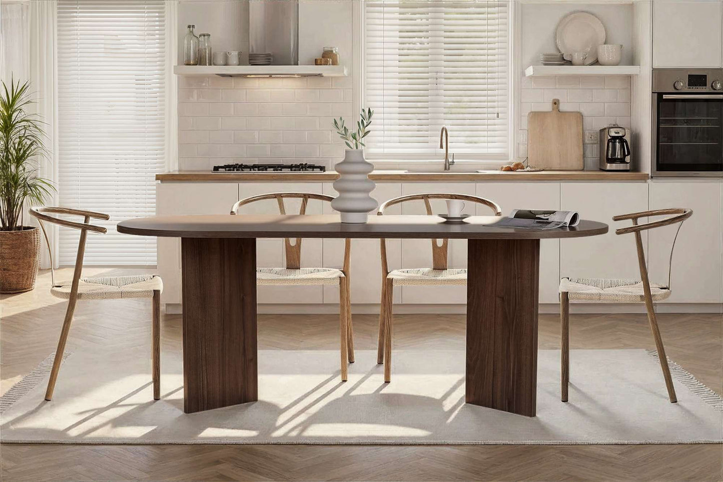 Sabella Ovalt matbord 200 cm - Venezia Walnut