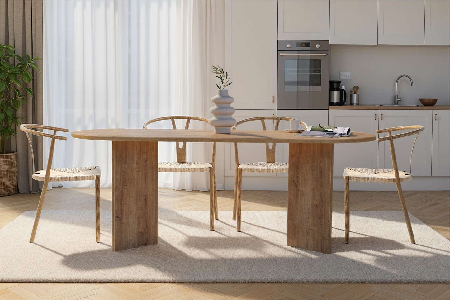 Sabella Ovalt matbord 200 cm - Sapphire Oak
