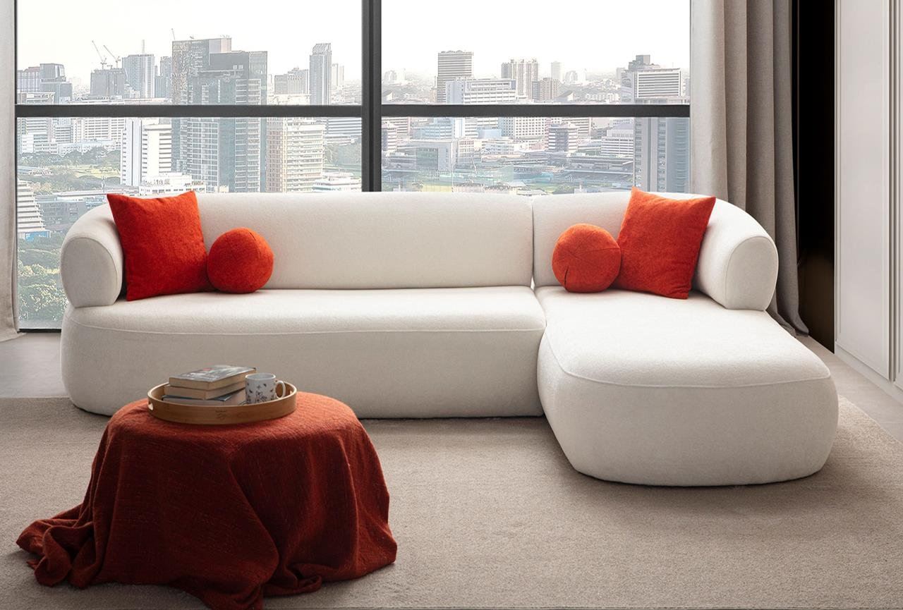 Roma högerställd hörnsoffa – Vit