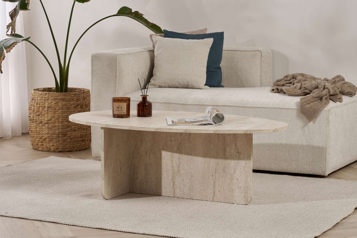 Orba Soffbord 120 cm - Travertine