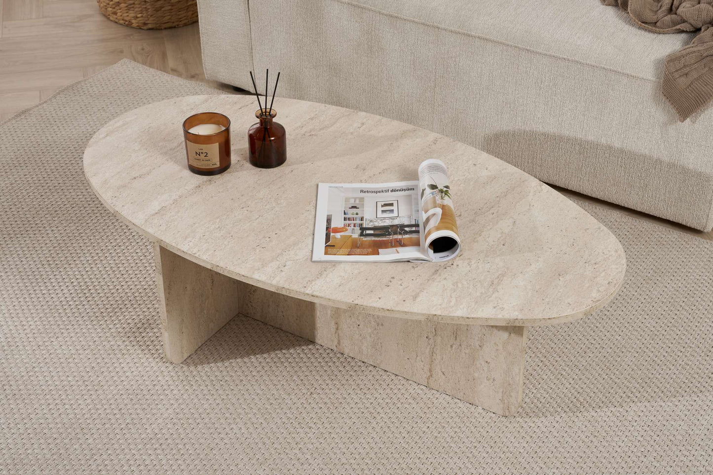 Orba Soffbord 120 cm - Travertine