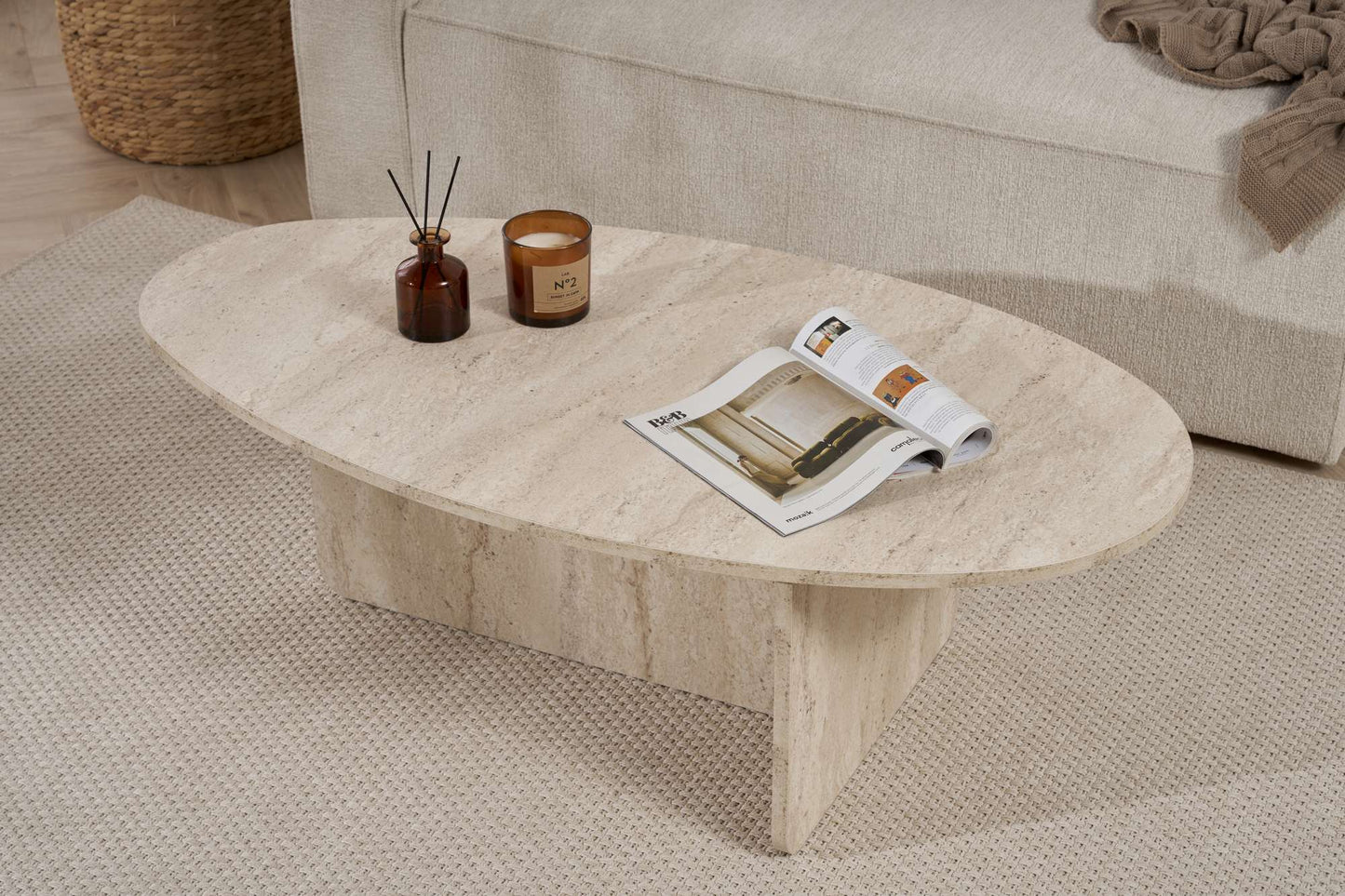 Orba Soffbord 120 cm - Travertine