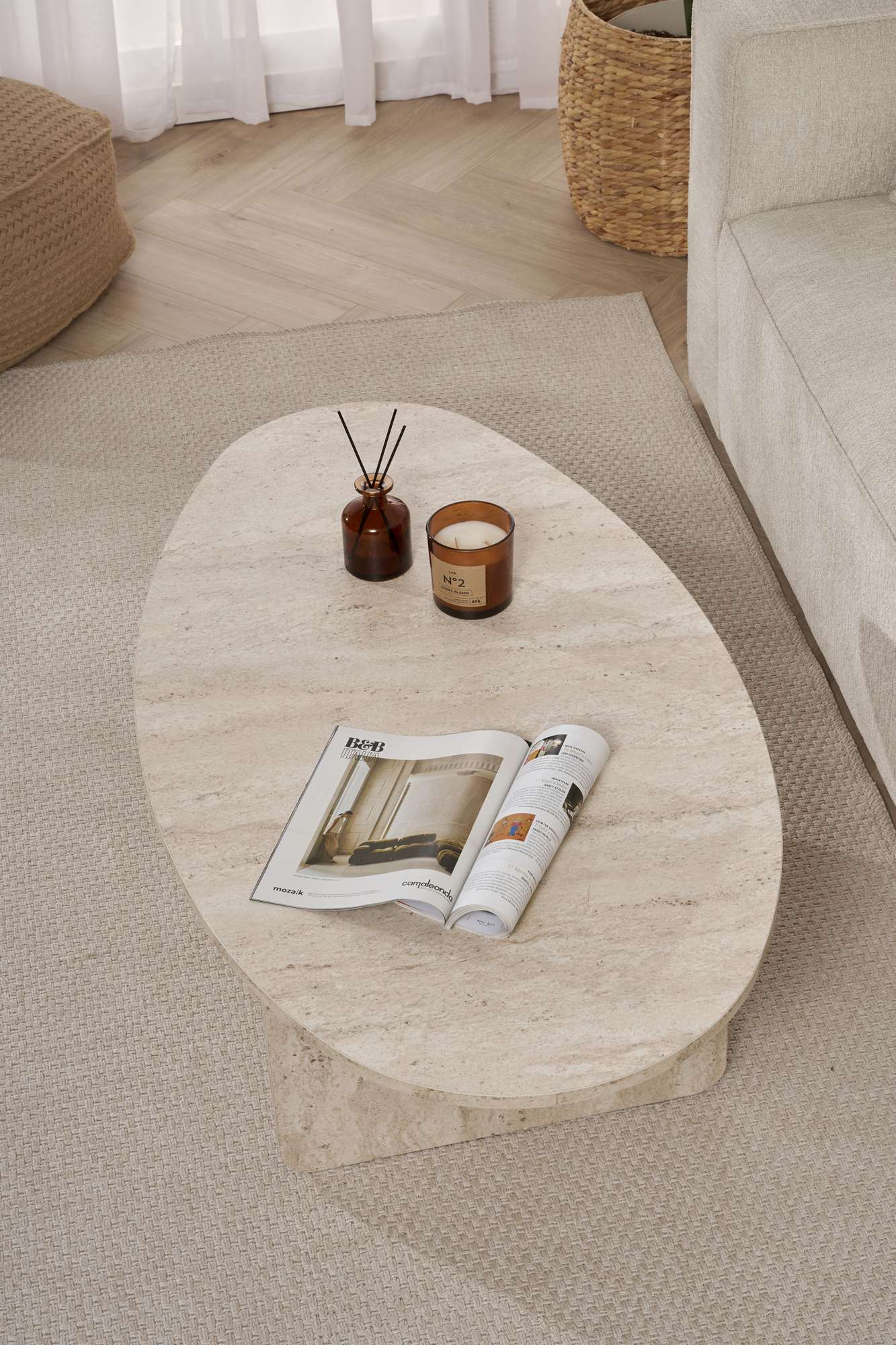 Orba Soffbord 120 cm - Travertine