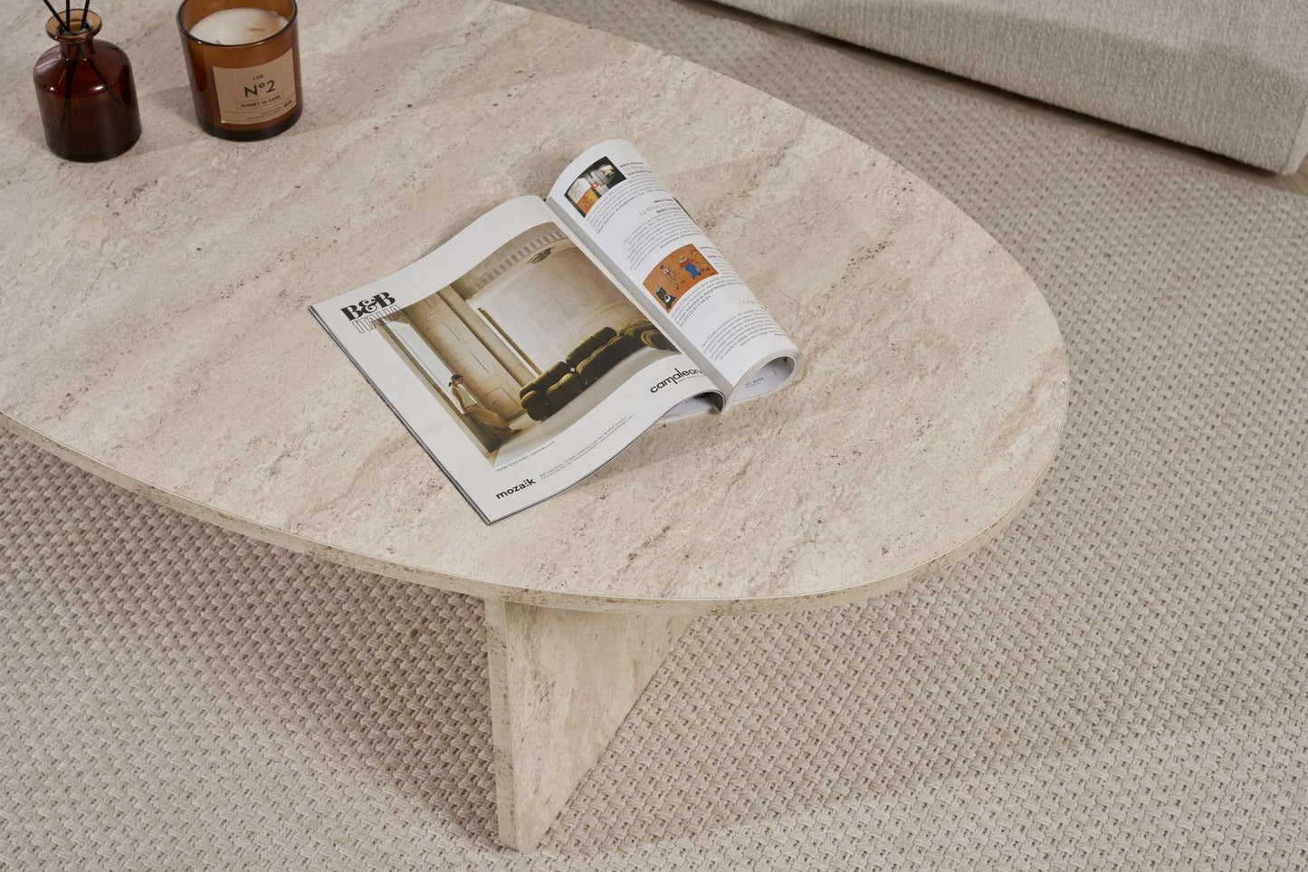 Orba Soffbord 120 cm - Travertine