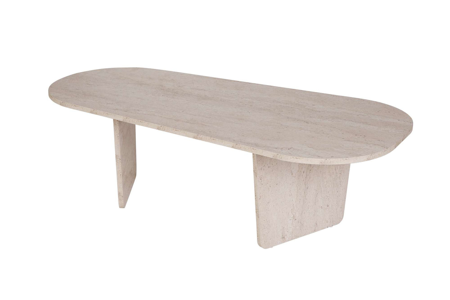 Ovalis Soffbord 130 cm - Travertine