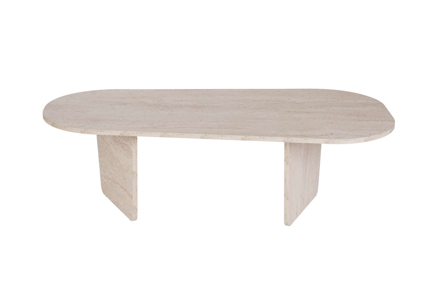 Ovalis Soffbord 130 cm - Travertine