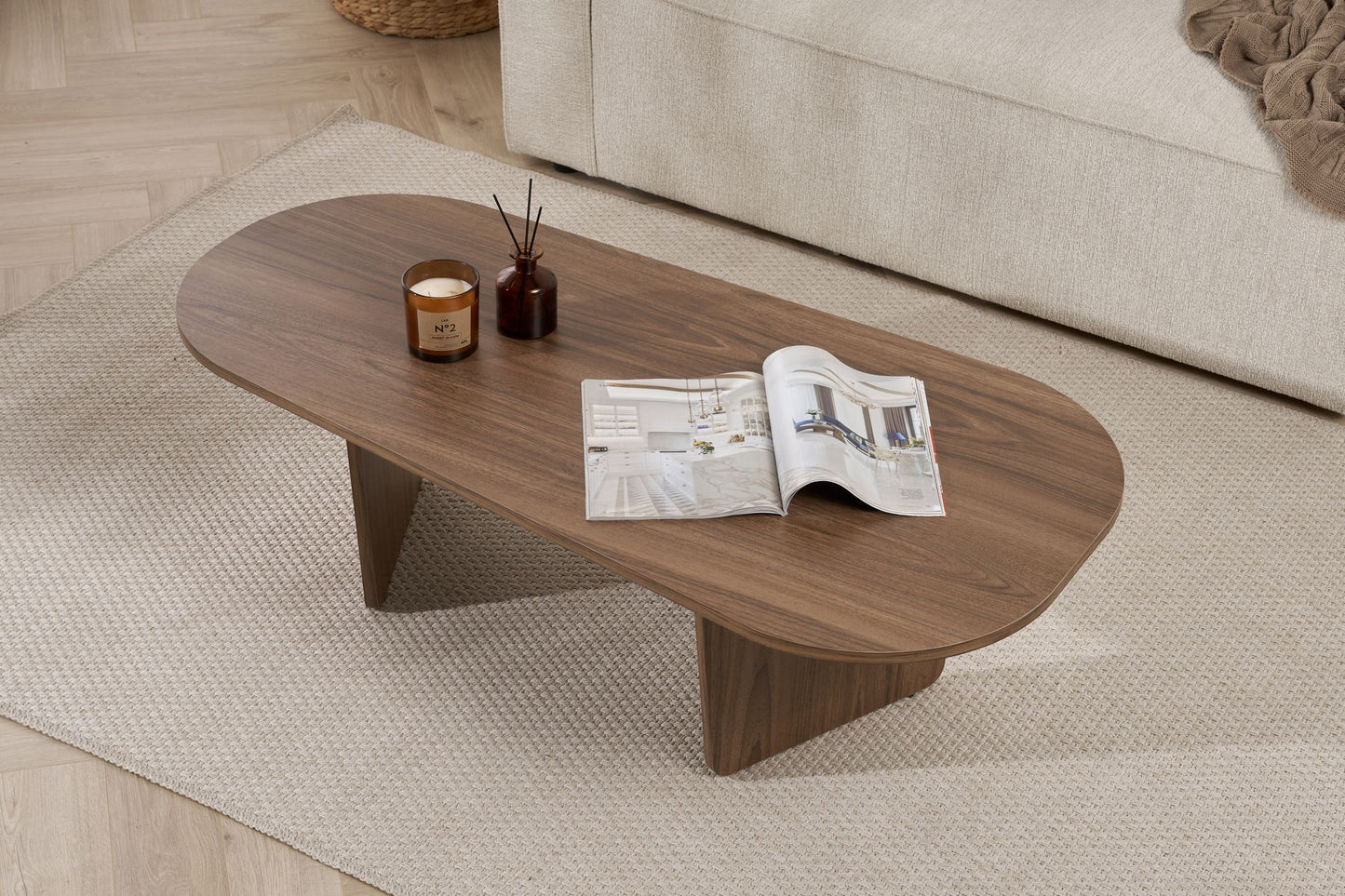 Ovalis Soffbord 130 cm - Venezia Walnut
