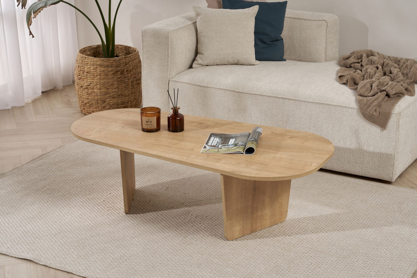 Ovalis Soffbord 130 cm - Oak