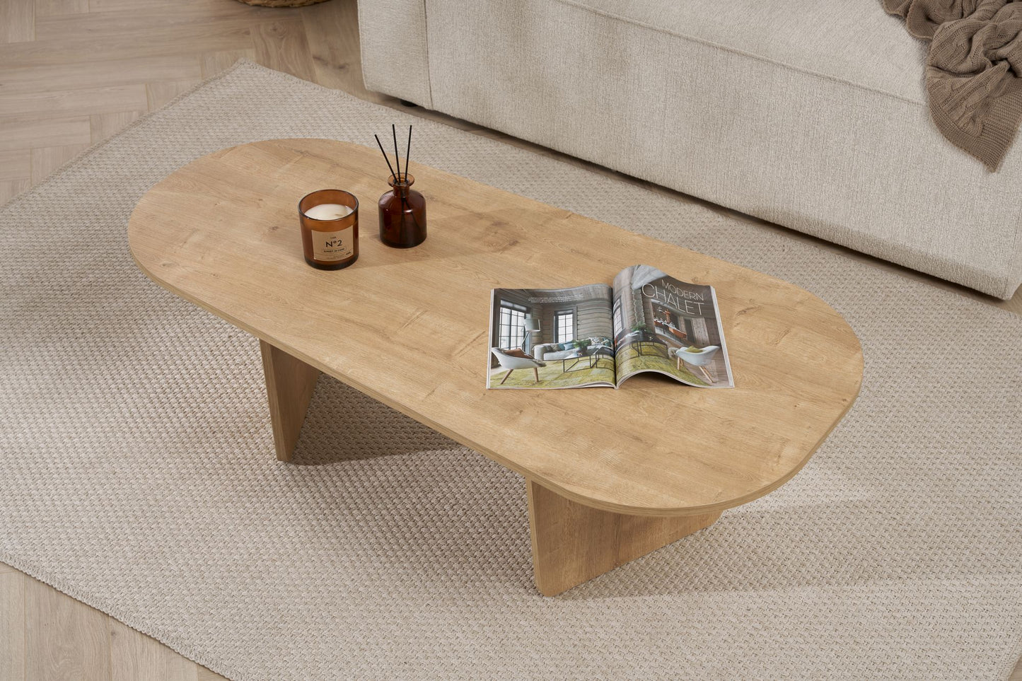 Ovalis Soffbord 130 cm - Oak