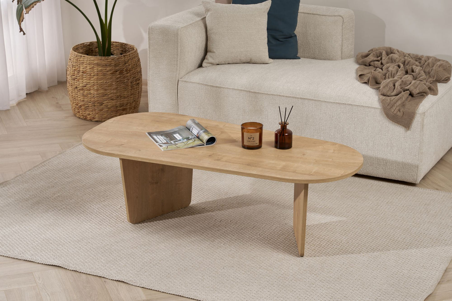 Ovalis Soffbord 130 cm - Oak