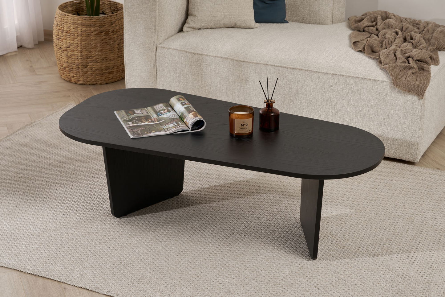 Ovalis Soffbord 130 cm - Wood Black