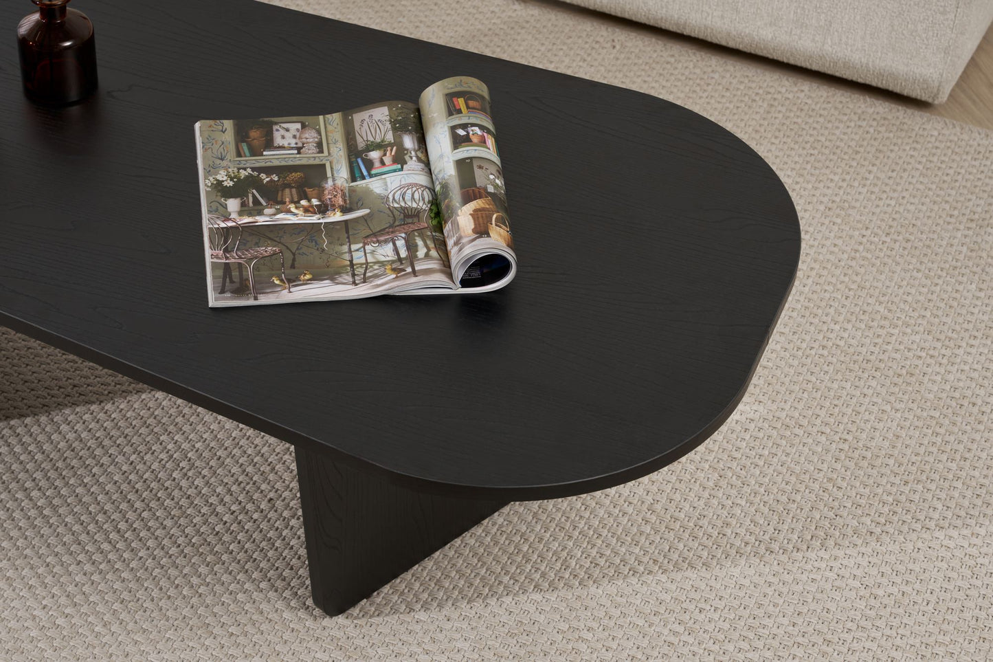 Ovalis Soffbord 130 cm - Wood Black