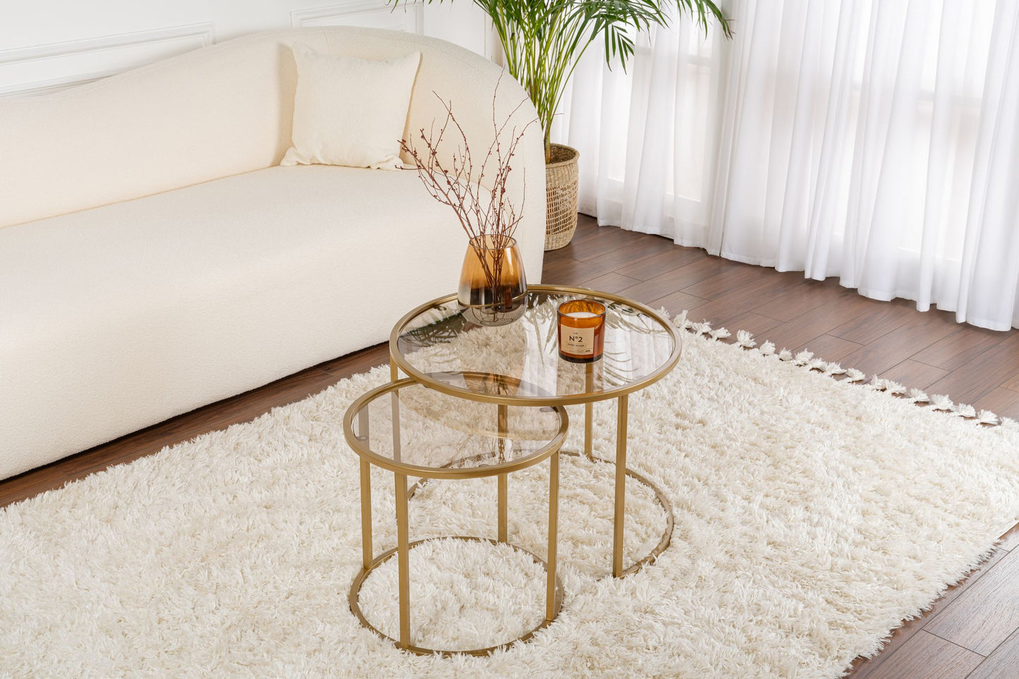 Aurum Soffbord set – 60/42 cm - Guldfärg, Brons