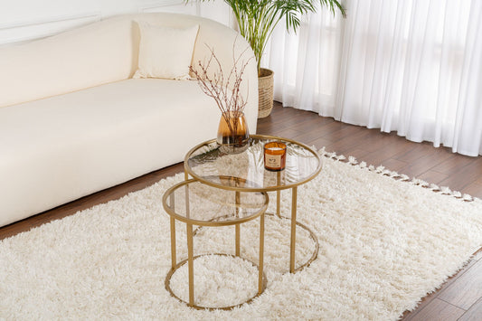Aurum Soffbord set – 60/42 cm - Guldfärg, Brons