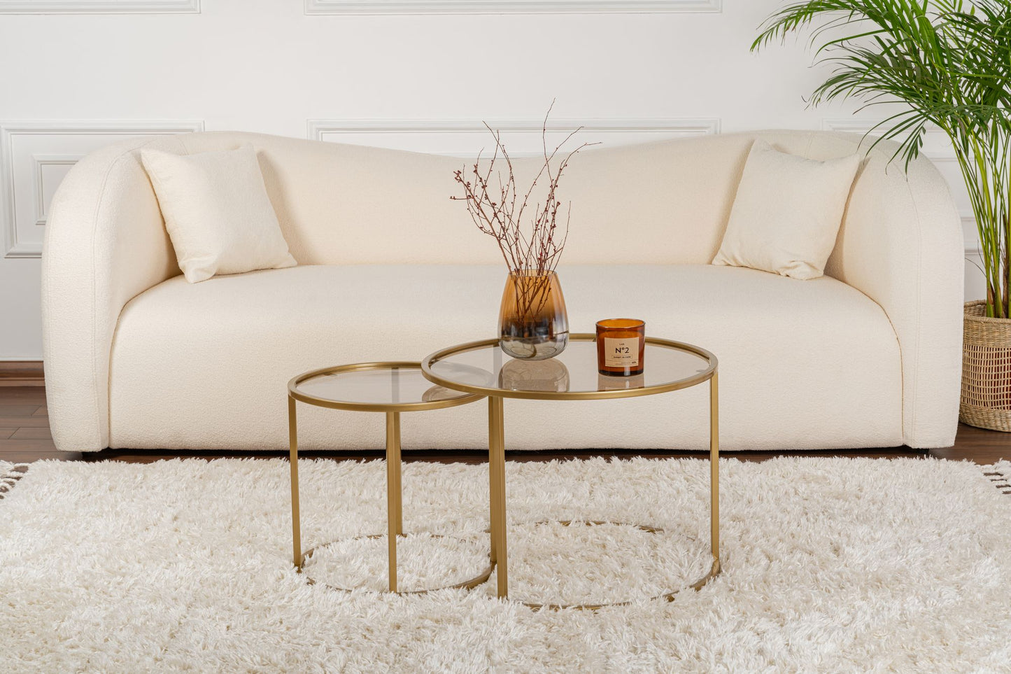 Aurum Soffbord set – 60/42 cm - Guldfärg, Brons