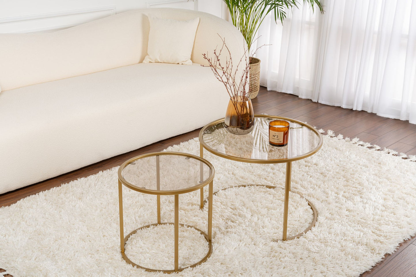 Aurum Soffbord set – 60/42 cm - Guldfärg, Brons