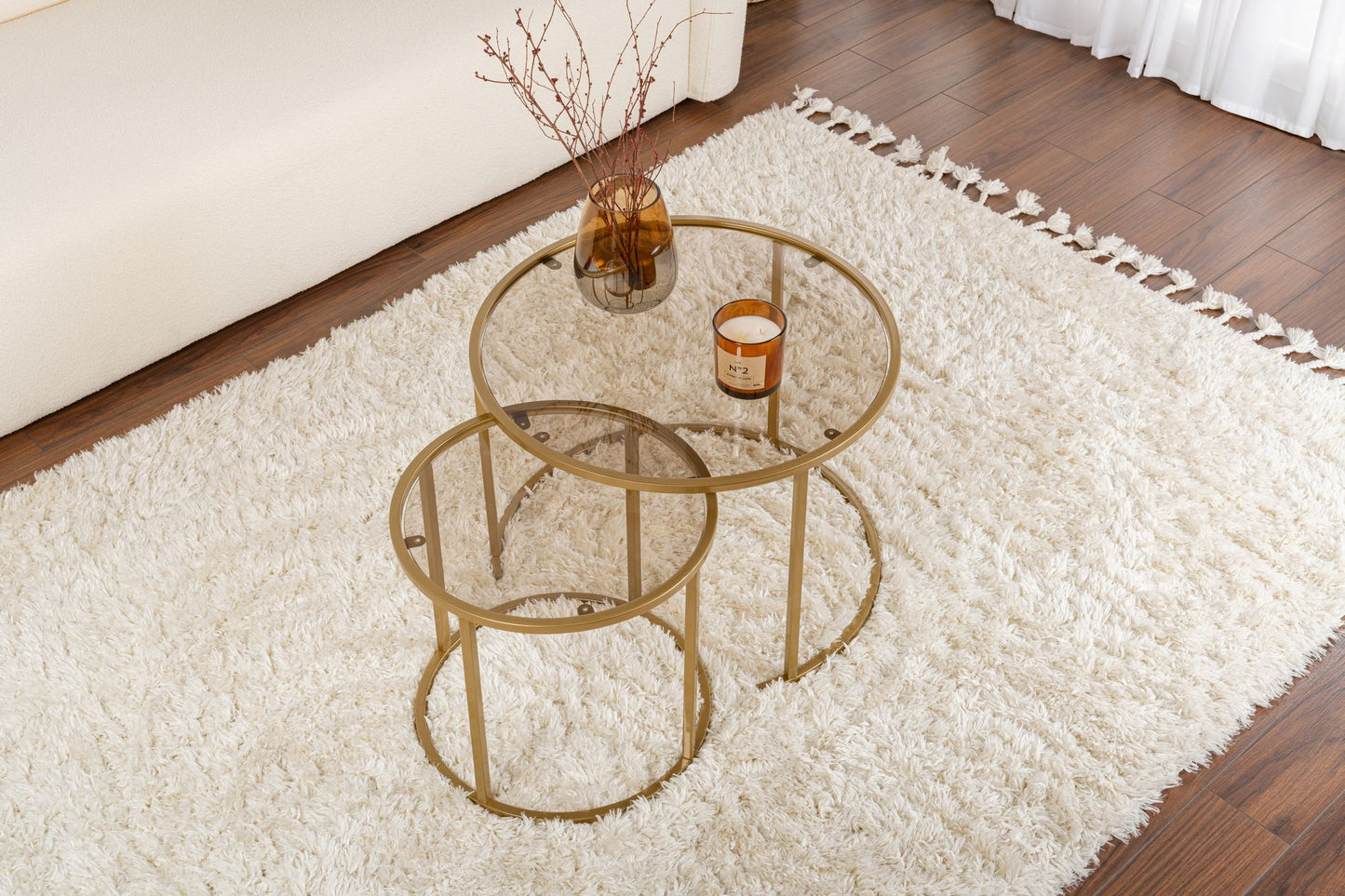 Aurum Soffbord set – 60/42 cm - Guldfärg, Brons